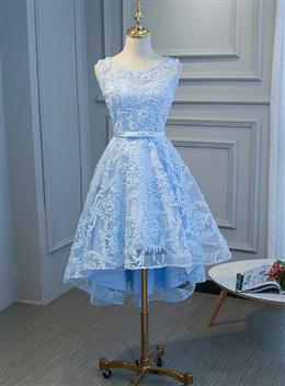 Picture of Blue High Low Fashionable Homecoming Dresses, Cute Prom Dresses